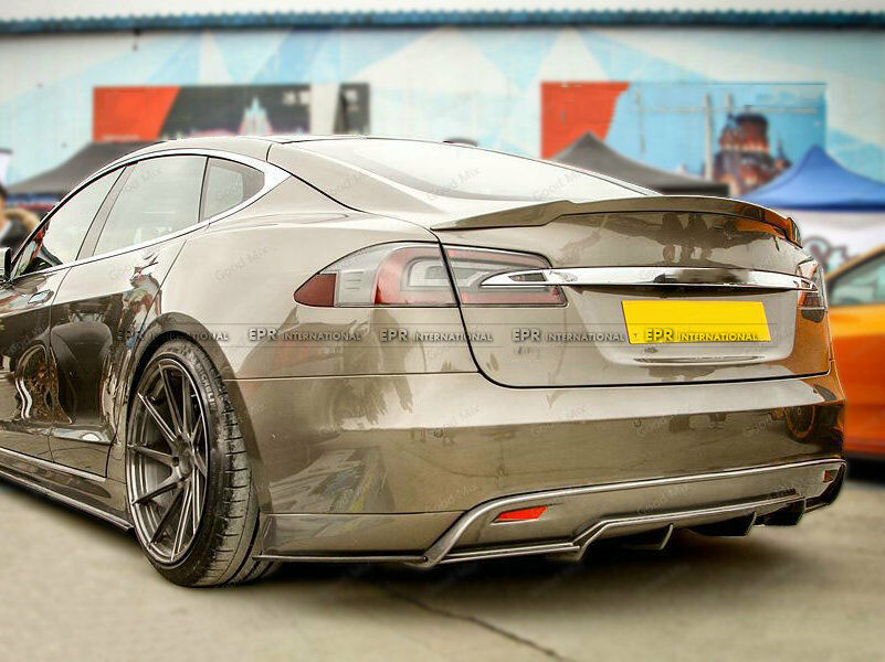 Details About Car Rear Bumper Diffuser Body Kits Adorn For Tesla Model S Carbon Fiber